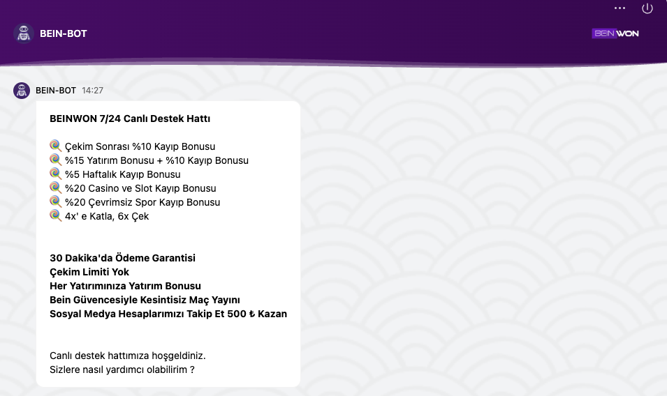  Beinwon Müşteri Hizmetleri